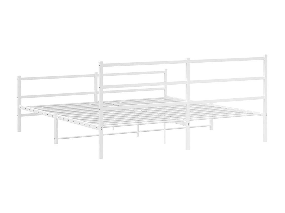 Cadre de lit métal avec tête de lit-pied de lit blanc 200x200