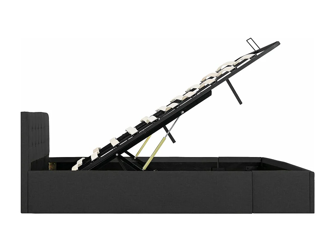 Lit à stockage hydraulique Gris foncé Tissu 180x200