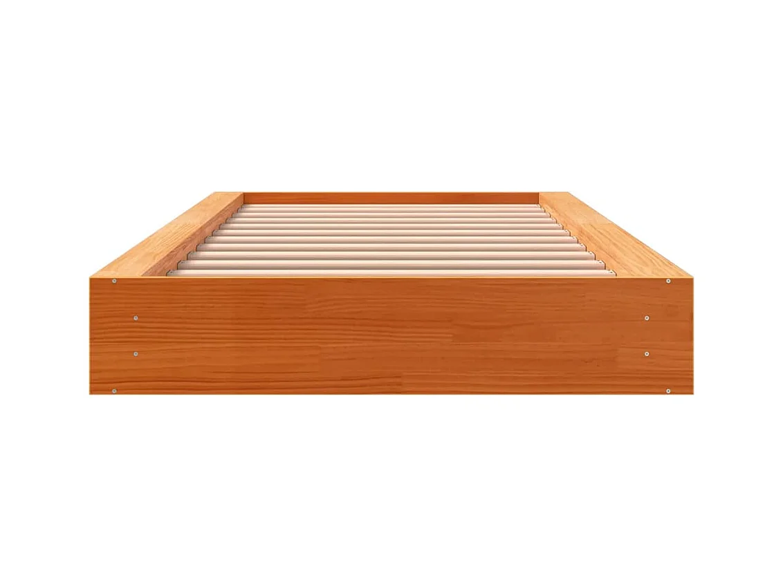 Cadre de lit marron 75x190 bois de pin massif