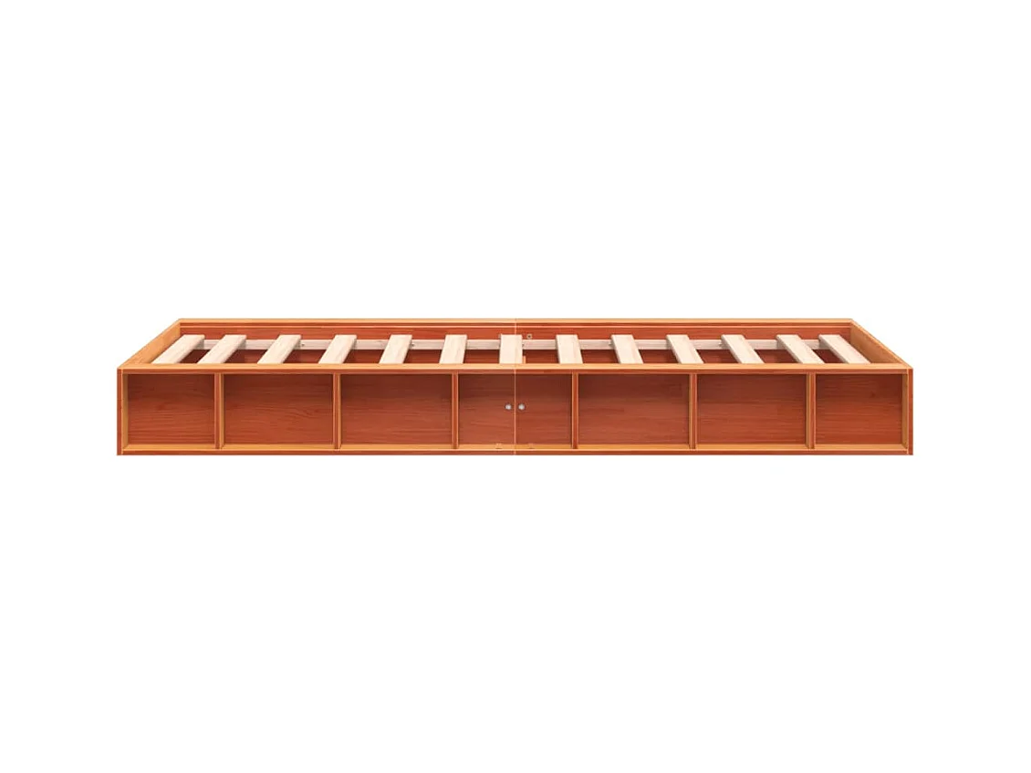 Cadre de lit marron 75x190 bois de pin massif