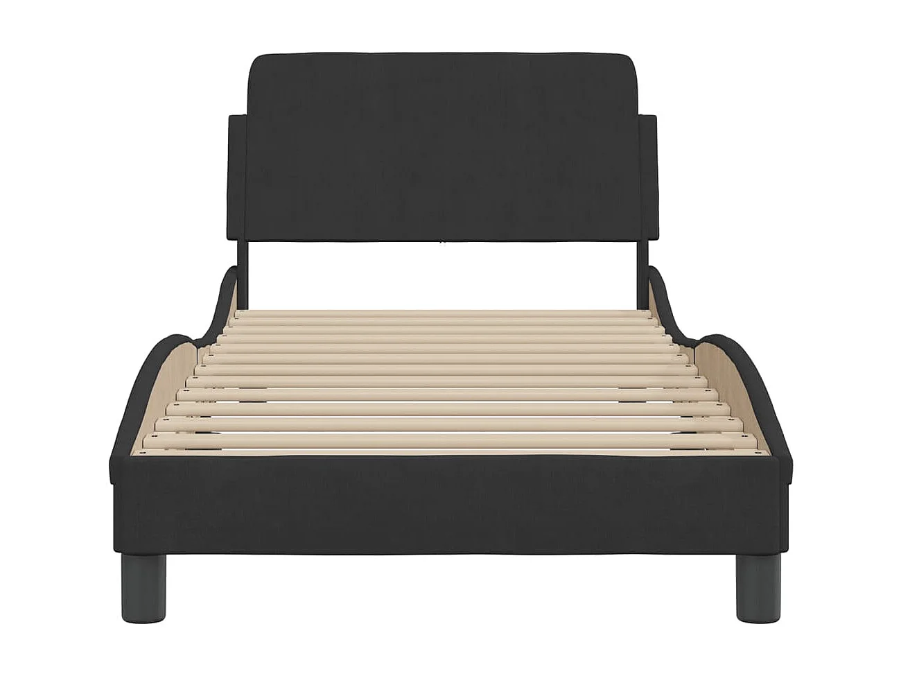 Cadre de lit avec tête de lit Noir 80x200 Velours