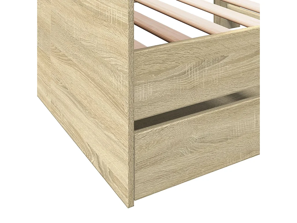 Lit de jour et tiroirs chêne sonoma 75x190 bois d'ingénierie