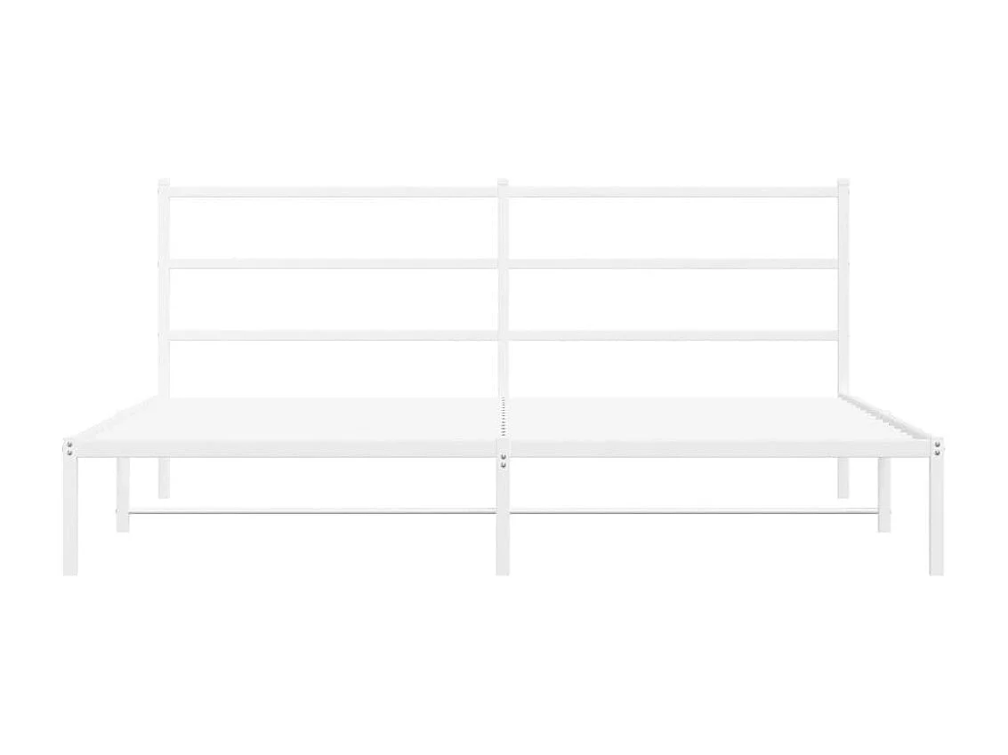 Cadre de lit métal avec tête de lit blanc 200x200