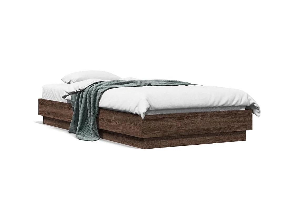 Cadre de lit chêne marron 90x190 bois d'ingénierie