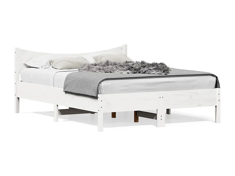 Cadre de lit blanc 120x200 bois de pin massif