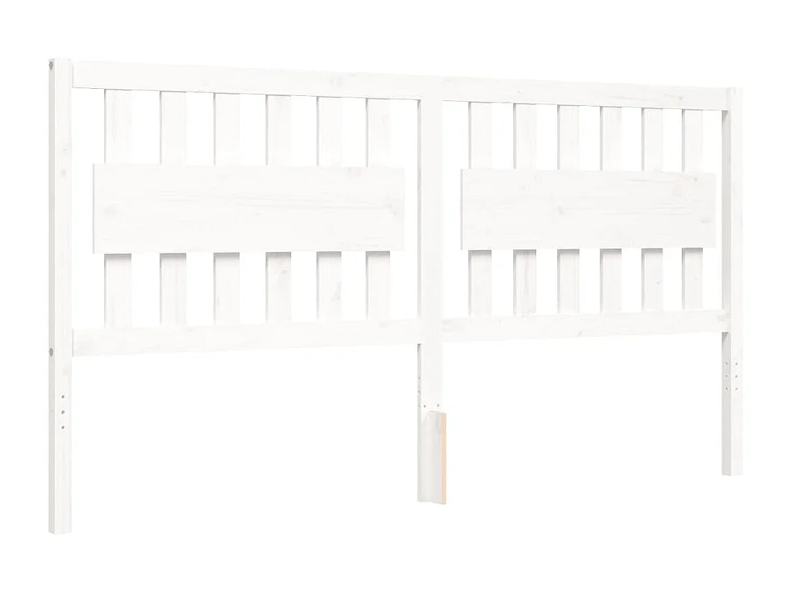 Cadre de lit avec tête de lit blanc Super King Size bois massif