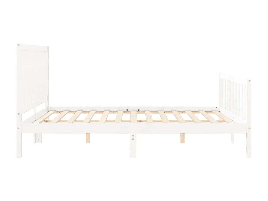 Cadre de lit avec tête de lit blanc Super King Size bois massif
