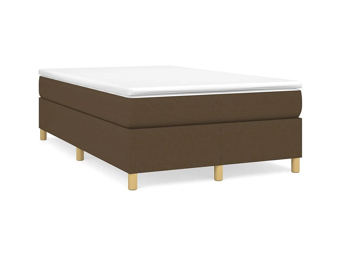 Sommier à lattes de lit et matelas marron foncé 120x190 tissu