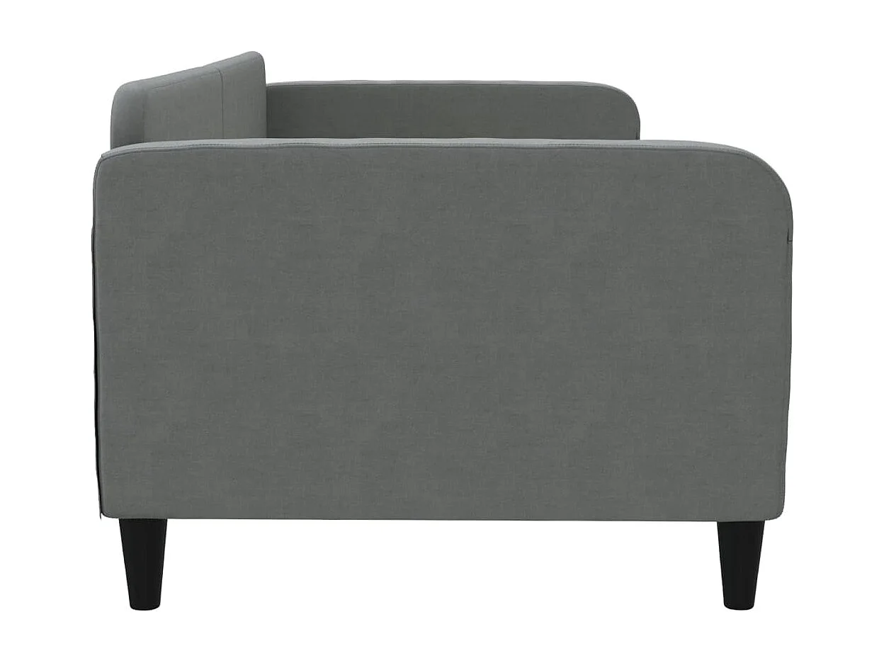 Lit de jour gris foncé 90x200 tissu