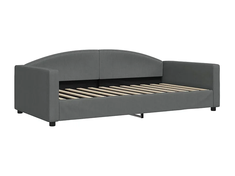 Lit de repos gris foncé 100x200 tissu
