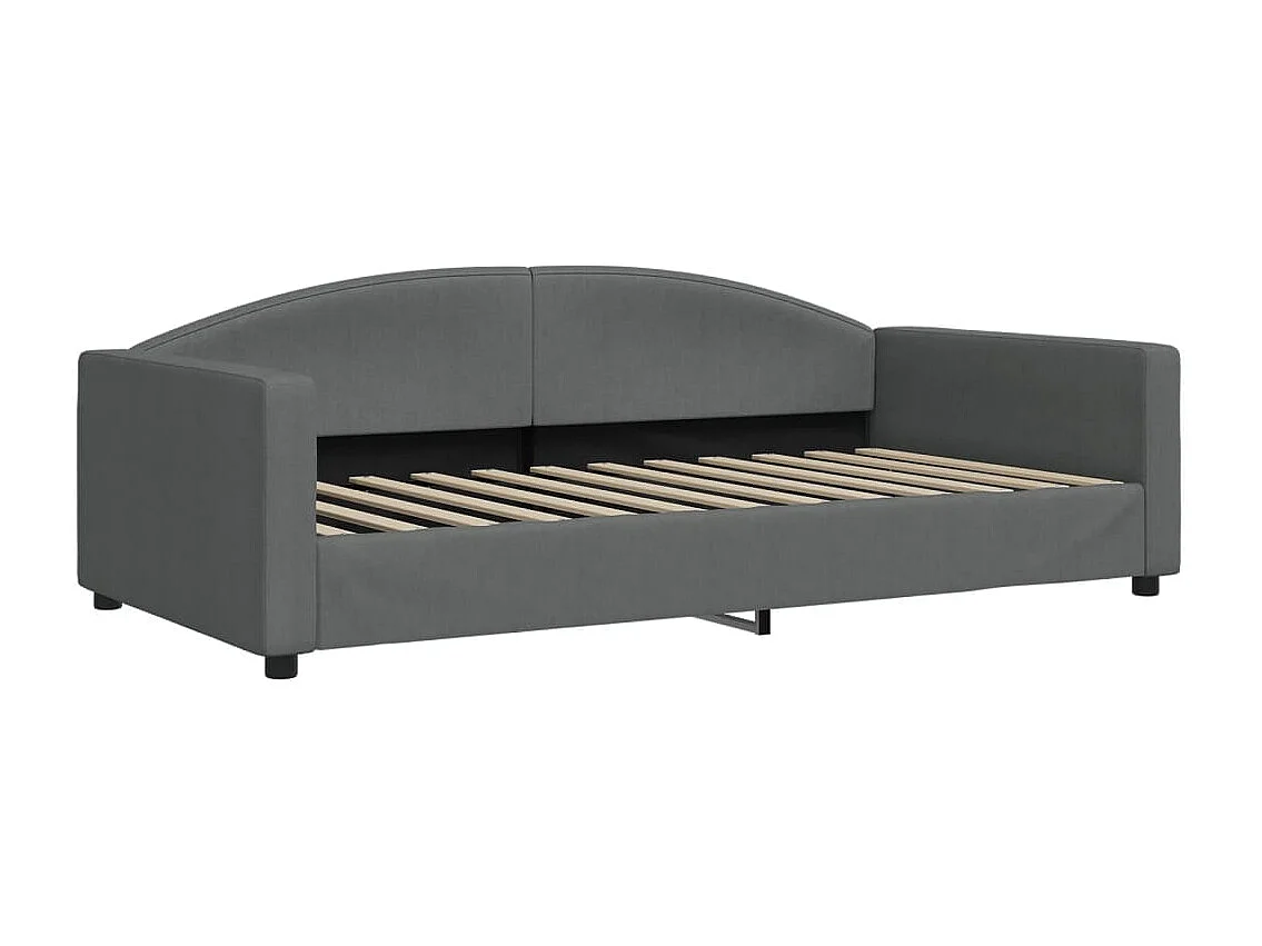 Lit de repos gris foncé 100x200 tissu
