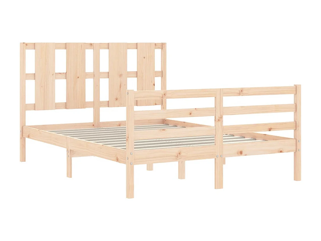 Cadre de lit avec tête de lit 120x200 bois massif