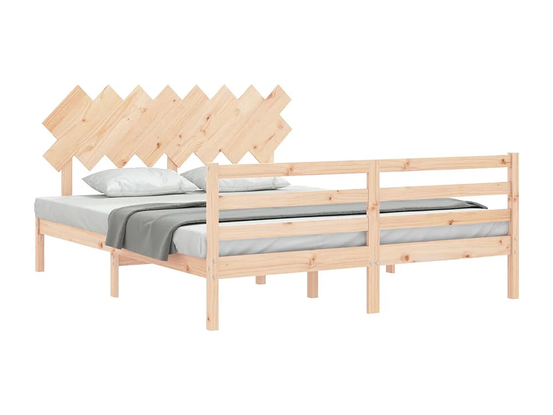 Cadre de lit avec tête de lit 160x200 bois massif