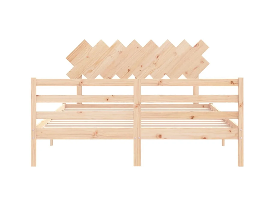 Cadre de lit avec tête de lit 160x200 bois massif