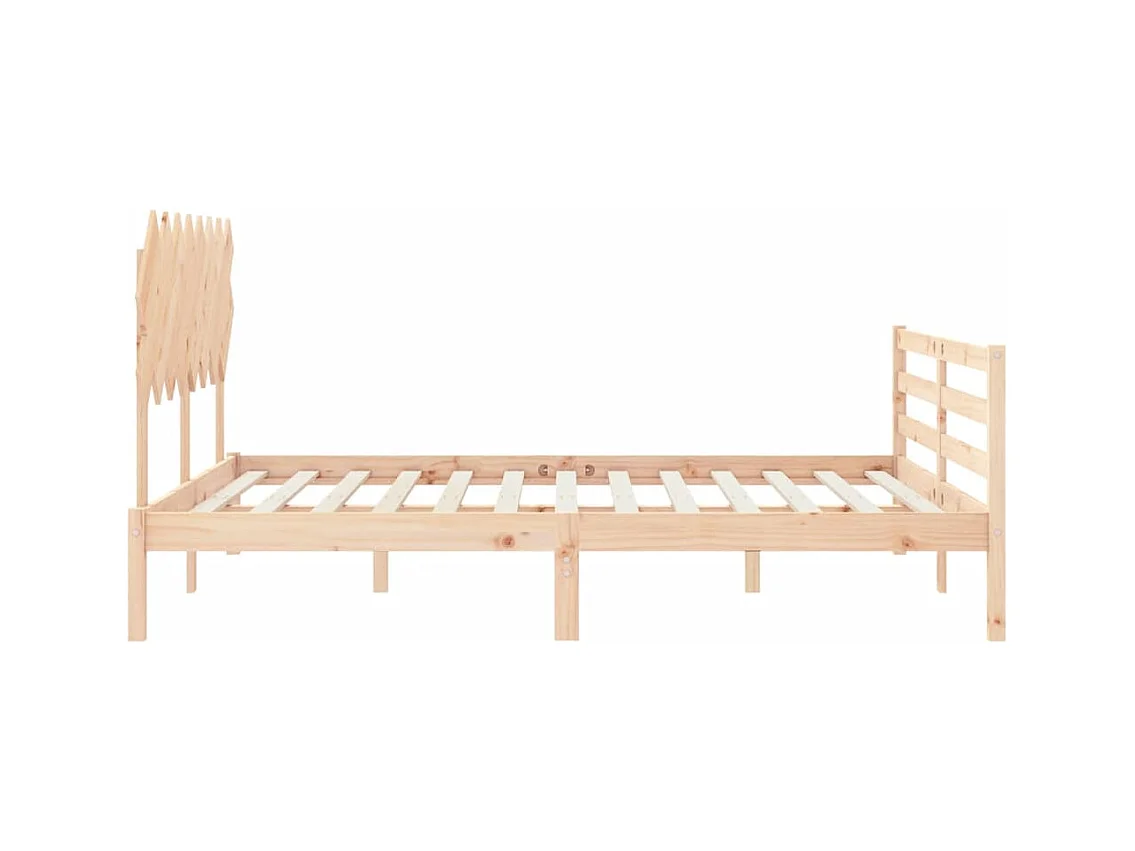 Cadre de lit avec tête de lit 160x200 bois massif