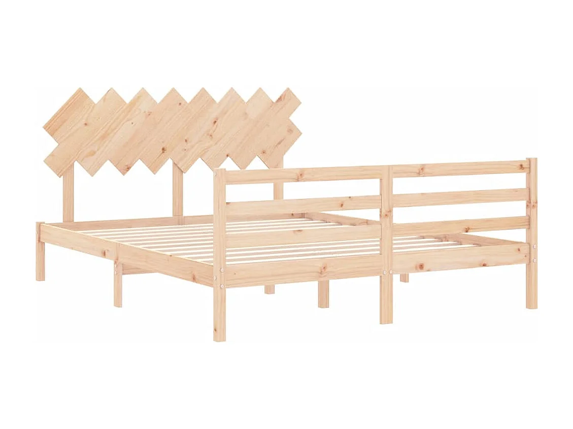 Cadre de lit avec tête de lit 160x200 bois massif
