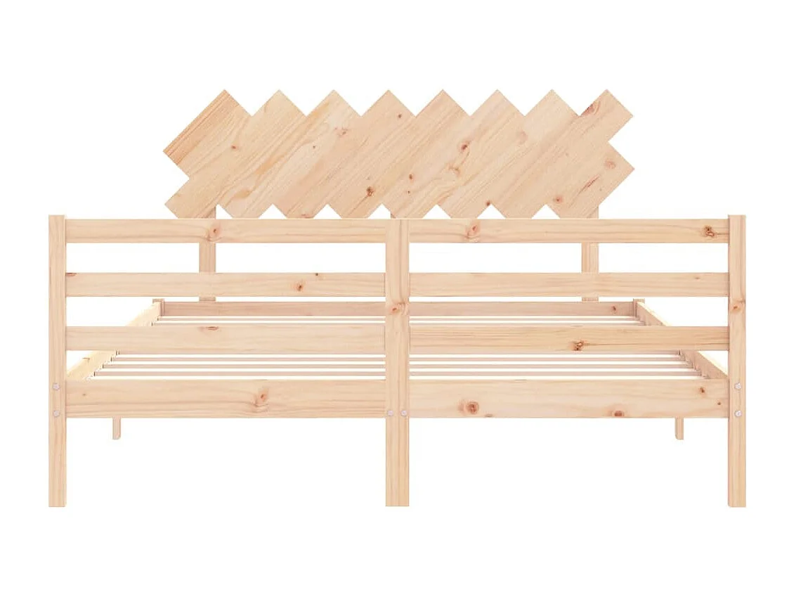 Cadre de lit avec tête de lit 160x200 bois massif