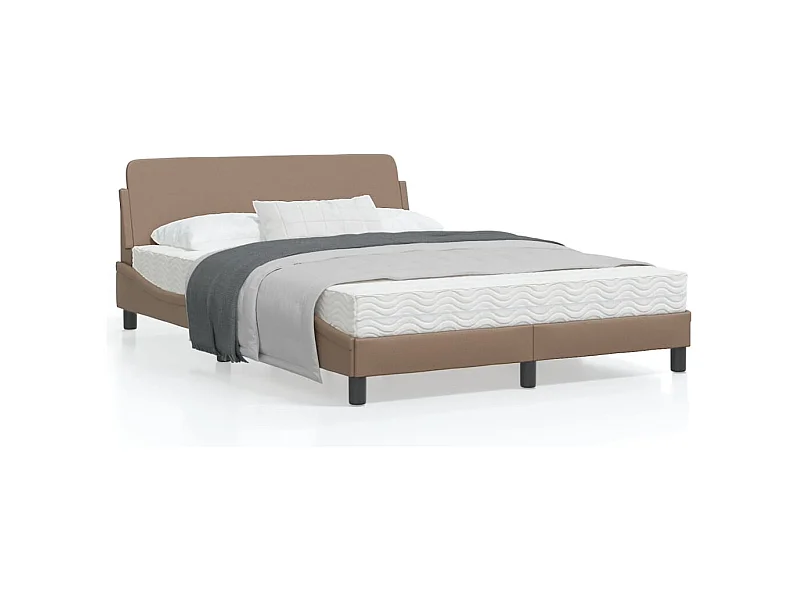 Cadre de lit avec tête de lit Cappuccino 140x190 Similicuir