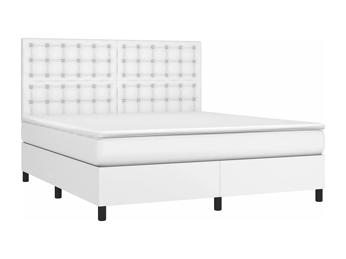 Sommier à lattes de lit avec matelas et LED Blanc 180x200