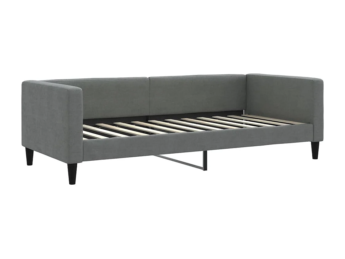 Lit de jour gris foncé 90x200 tissu