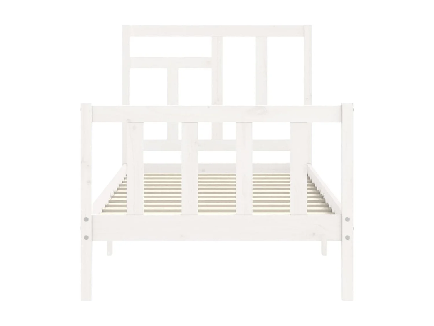 Cadre de lit avec tête de lit blanc 90x200 bois massif