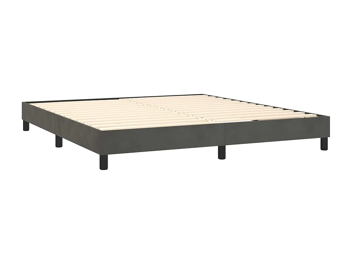 Sommier à lattes de lit et matelas Gris foncé 180x200 Velours