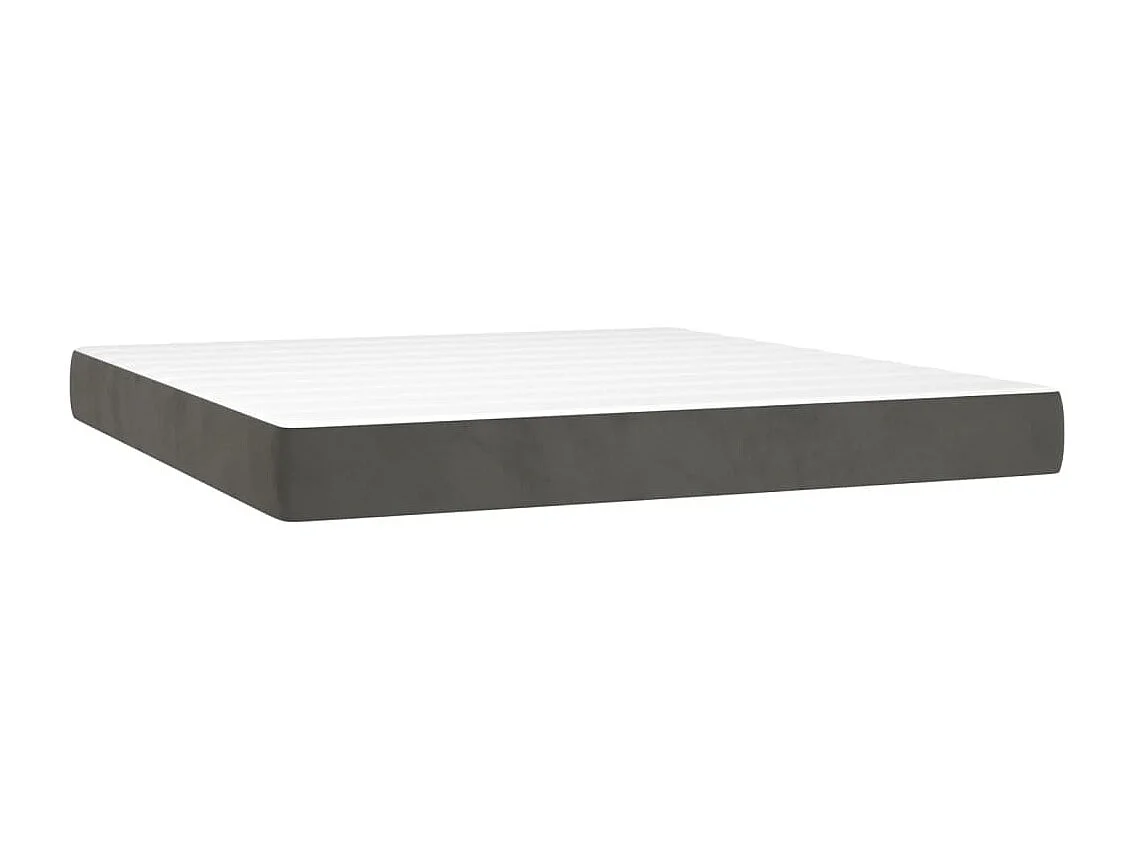 Sommier à lattes de lit et matelas Gris foncé 180x200 Velours
