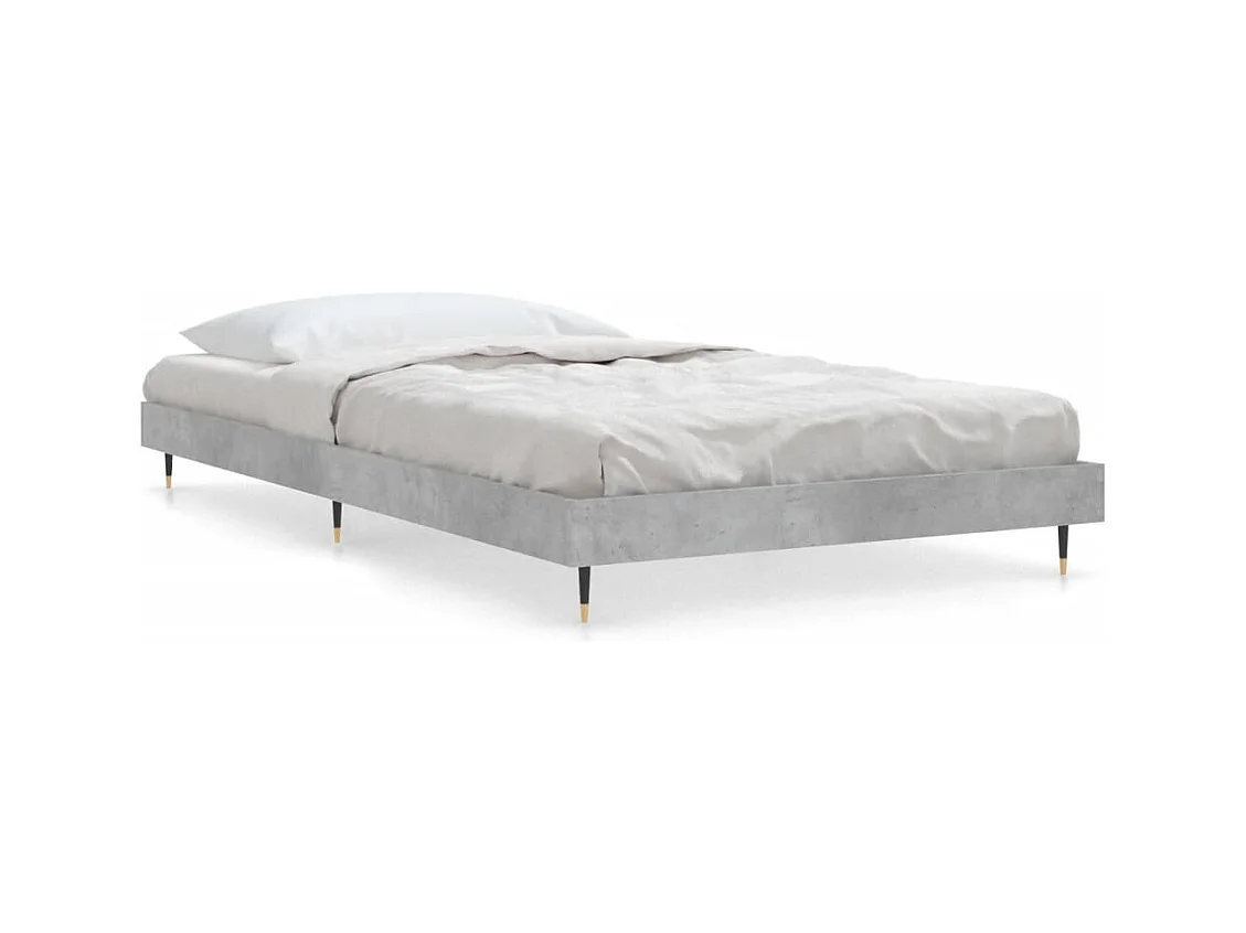 Bedframe bewerkt hout betongrijs 100x200 cm