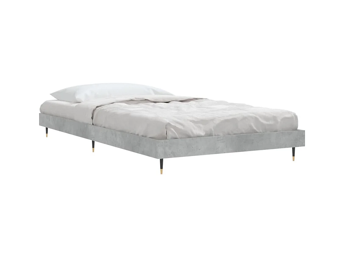 Bedframe bewerkt hout betongrijs 100x200 cm