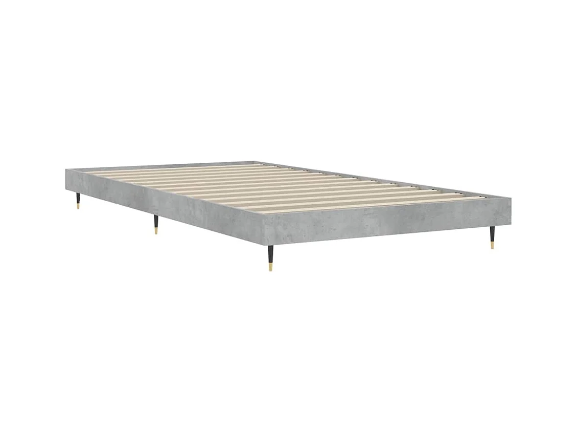 Bedframe bewerkt hout betongrijs 100x200 cm