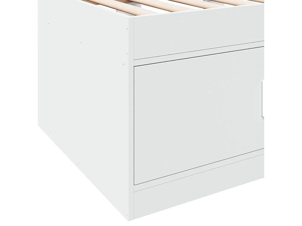 Lit de jour avec tiroirs blanc 90x200 bois d'ingénierie