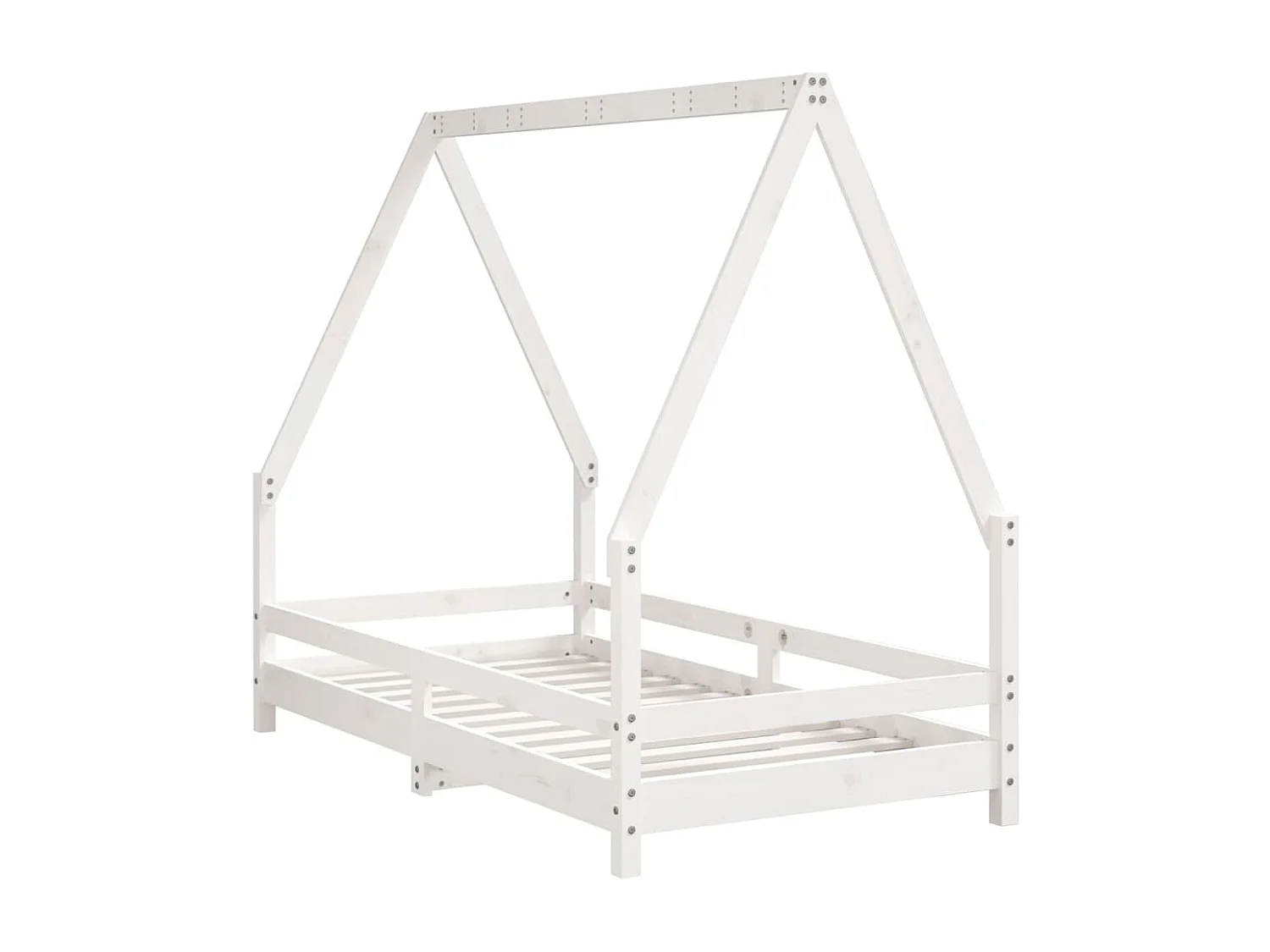 Cadre de lit pour enfant blanc 80x160 bois de pin massif