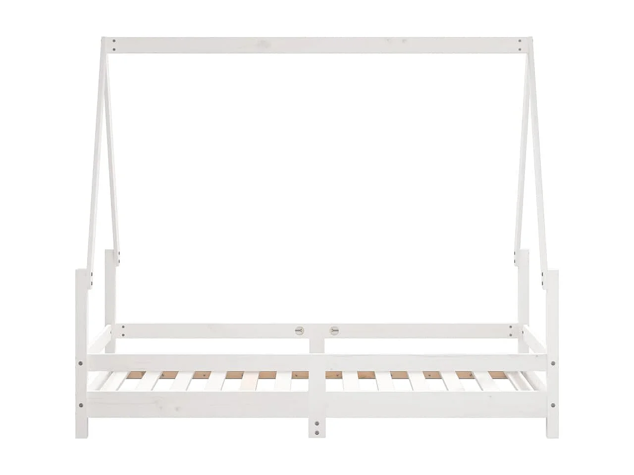 Cadre de lit pour enfant blanc 80x160 bois de pin massif