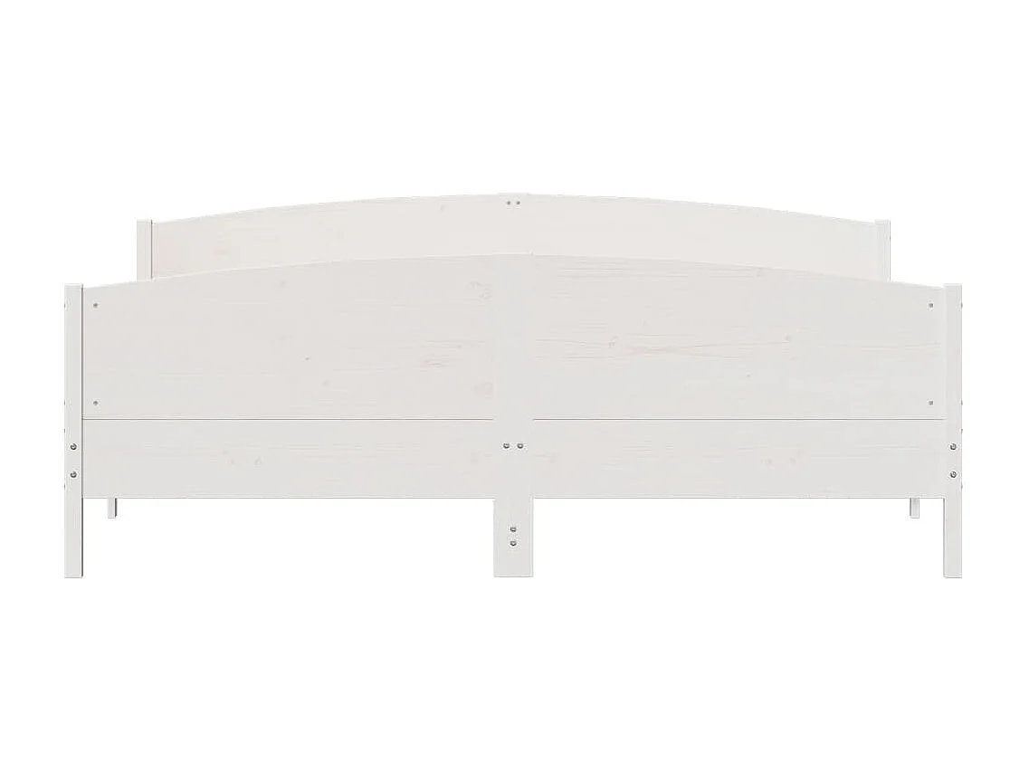 Cadre de lit et tête de lit blanc 200x200 bois de pin massif