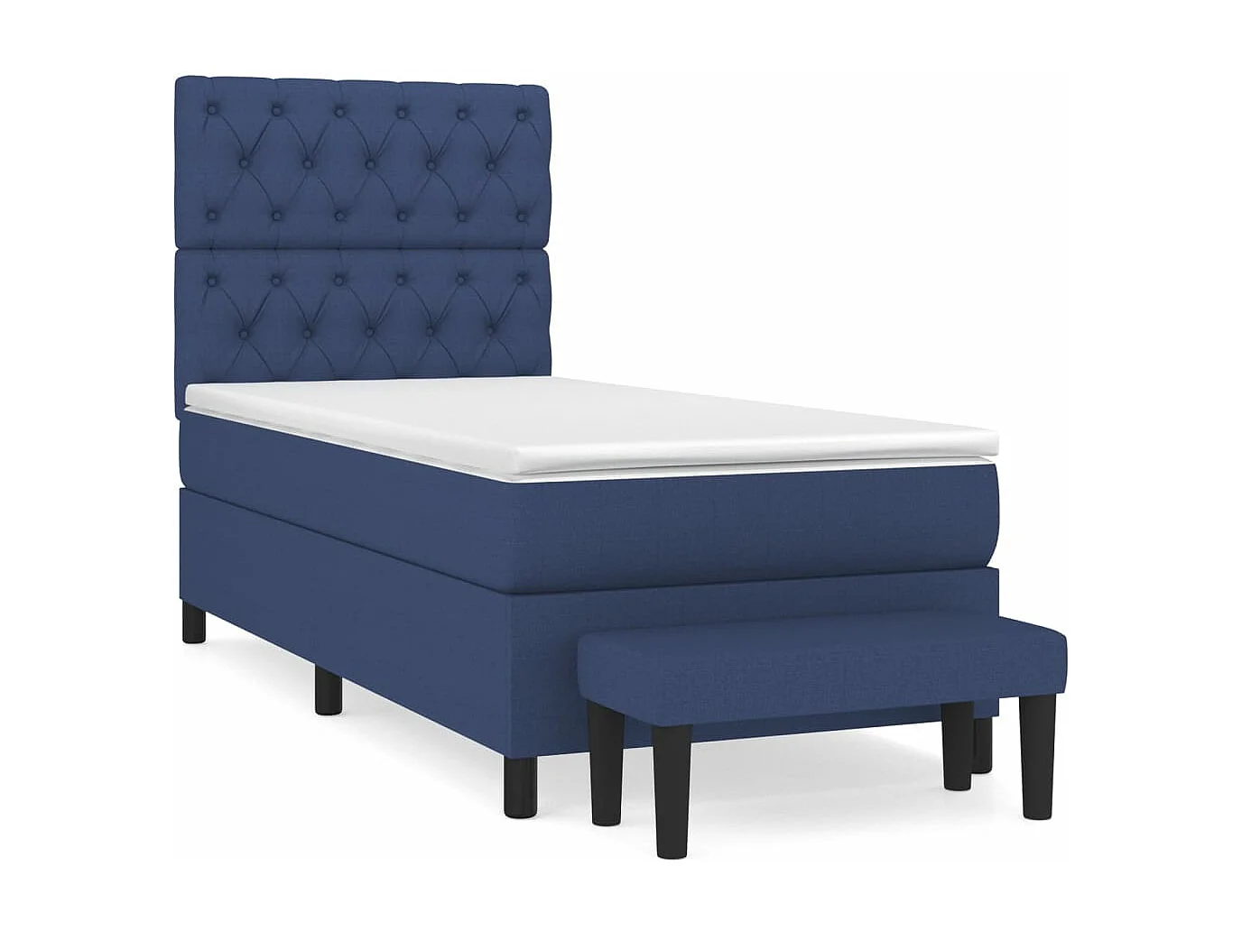 Sommier à lattes de lit avec matelas Bleu 80x200 Tissu