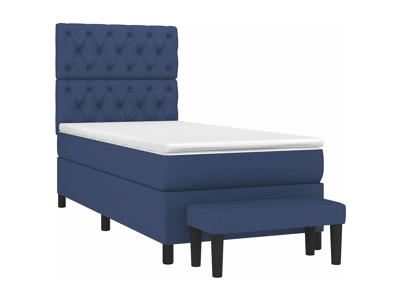 Sommier à lattes de lit avec matelas Bleu 80x200 Tissu
