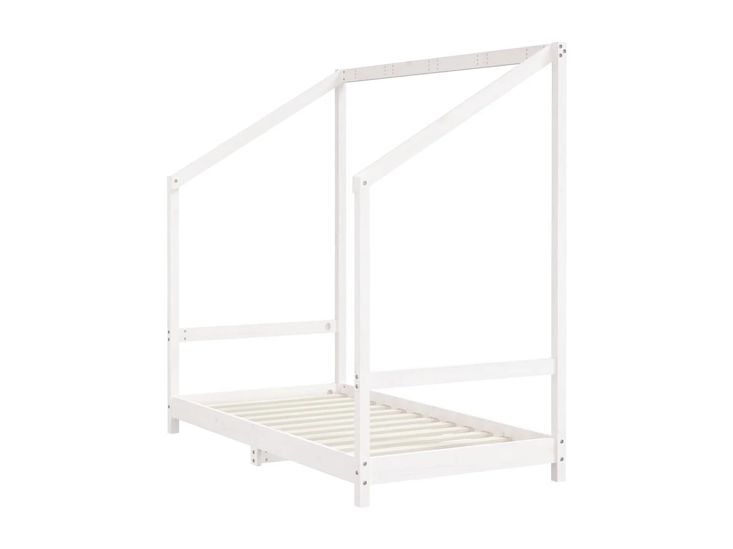 Cadre de lit pour enfant blanc 80x160 bois de pin massif