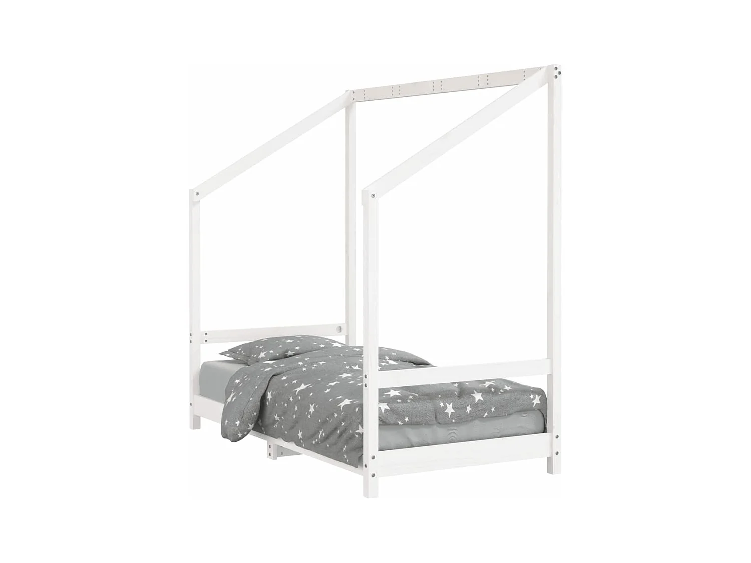 Cadre de lit pour enfant blanc 80x160 bois de pin massif