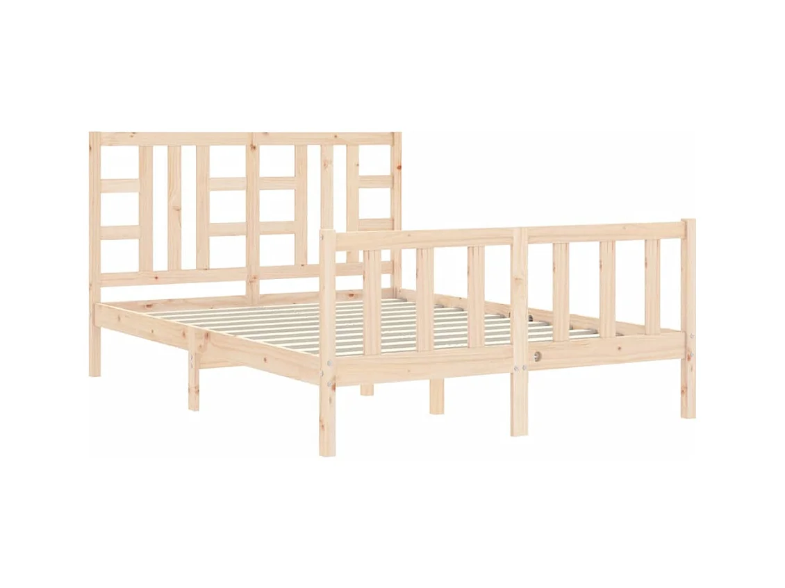 Cadre de lit avec tête de lit 140x190 bois massif