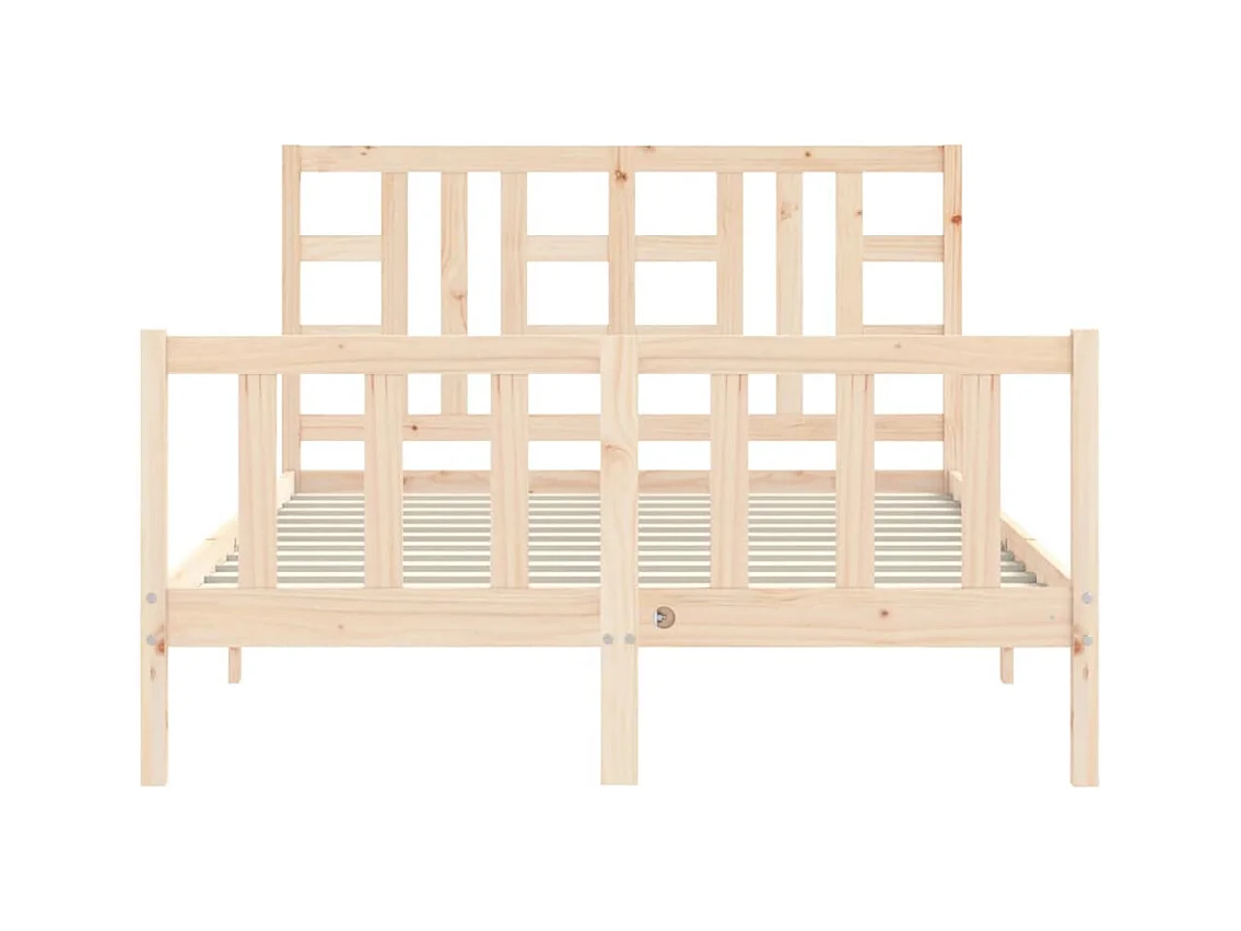 Cadre de lit avec tête de lit 140x190 bois massif