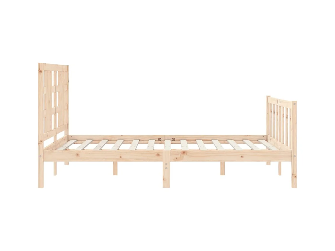 Cadre de lit avec tête de lit 140x190 bois massif
