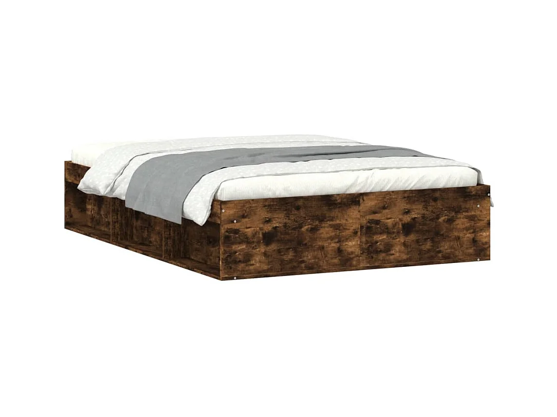 Cadre de lit chêne fumé 135x190 double
