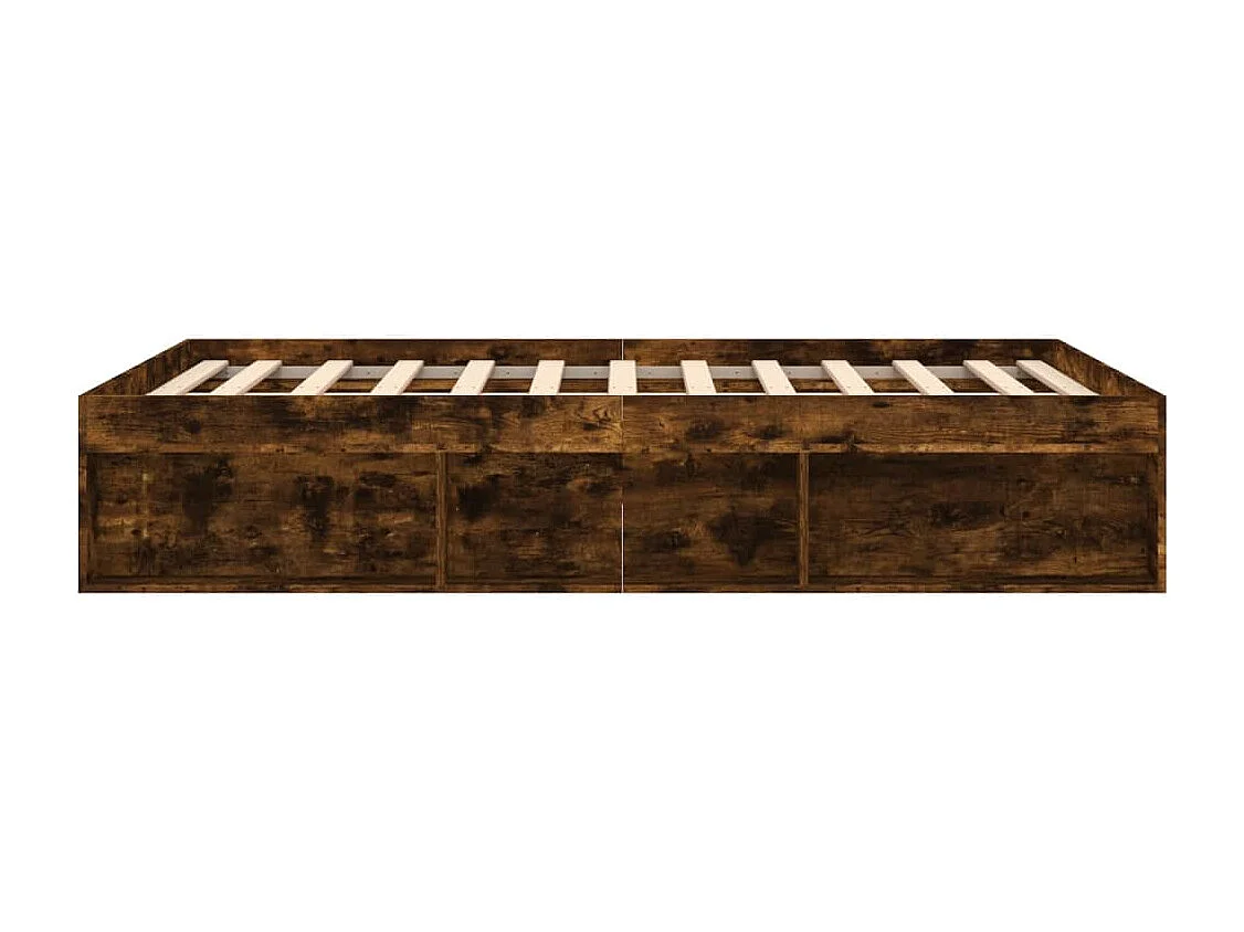 Cadre de lit chêne fumé 135x190 double