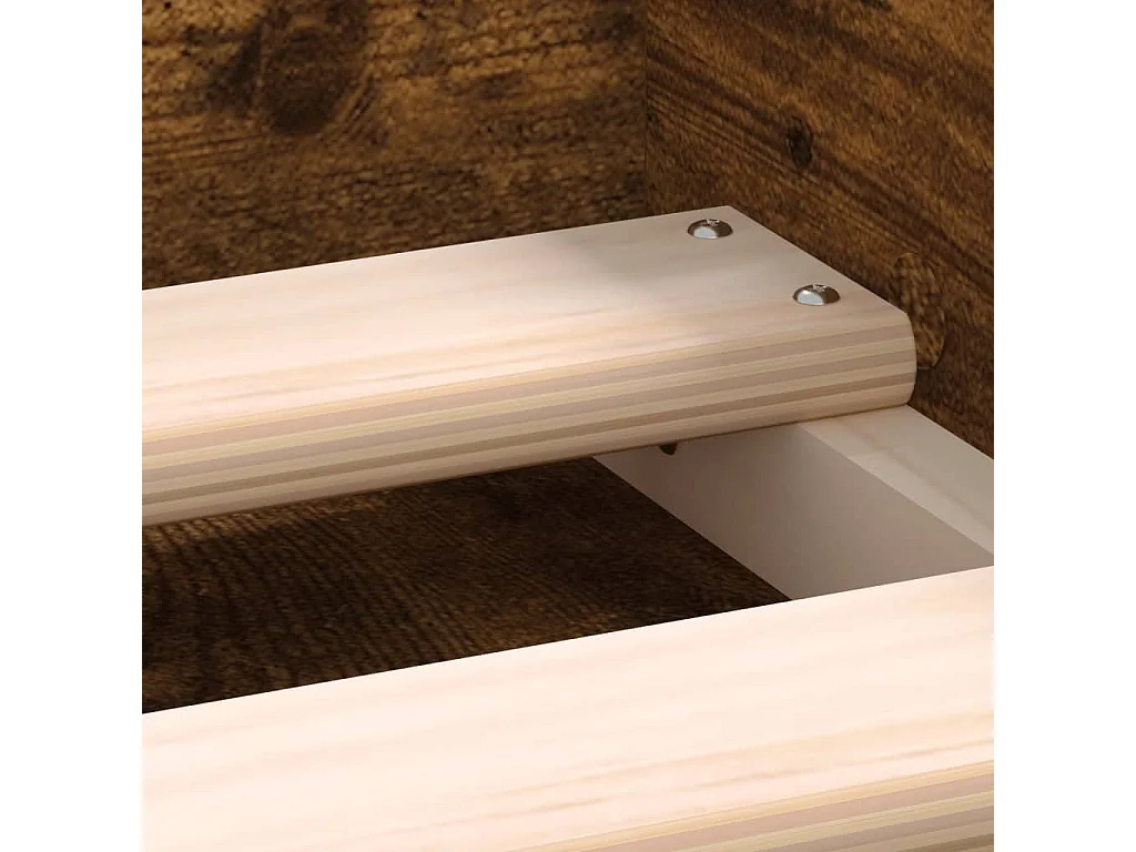 Cadre de lit chêne fumé 135x190 double