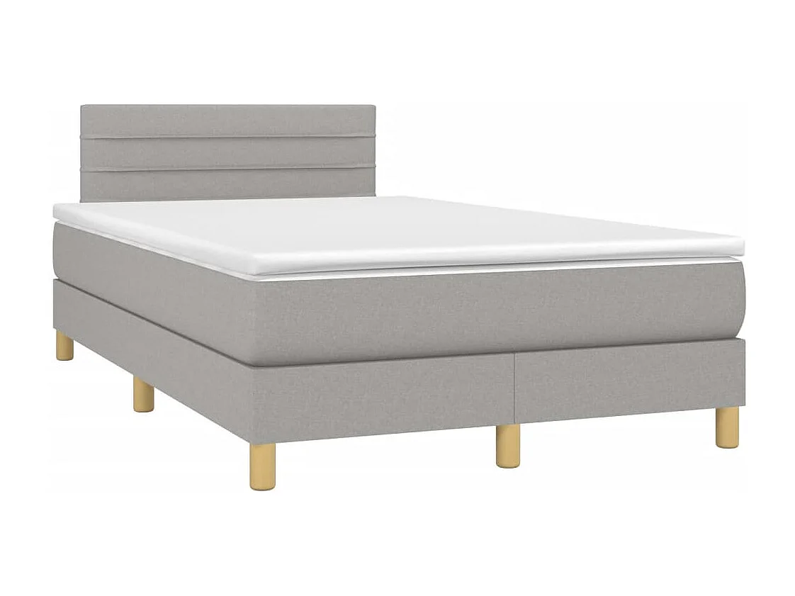 Sommier à lattes de lit matelas LED gris clair 120x190 tissu
