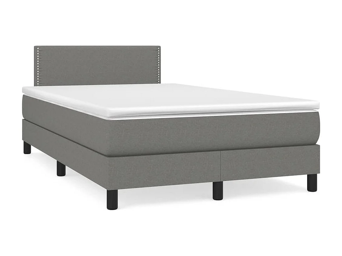 Sommier à lattes de lit matelas LED gris foncé 120x190 tissu