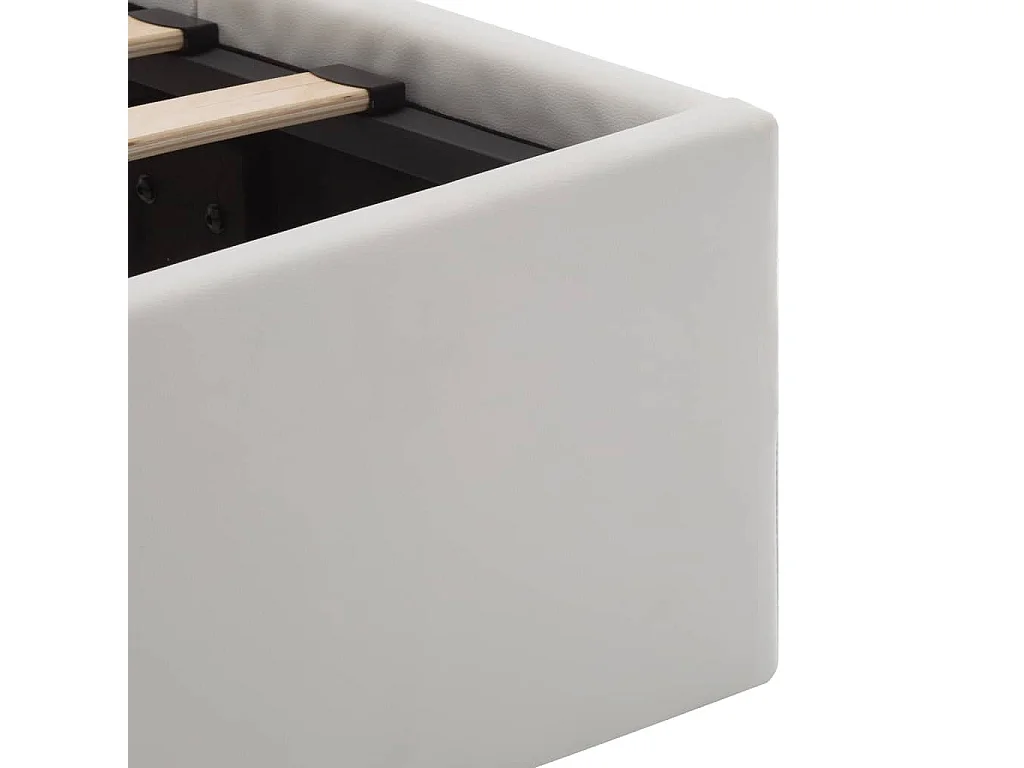 Lit à rangement avec LED Blanc Similicuir 180x200