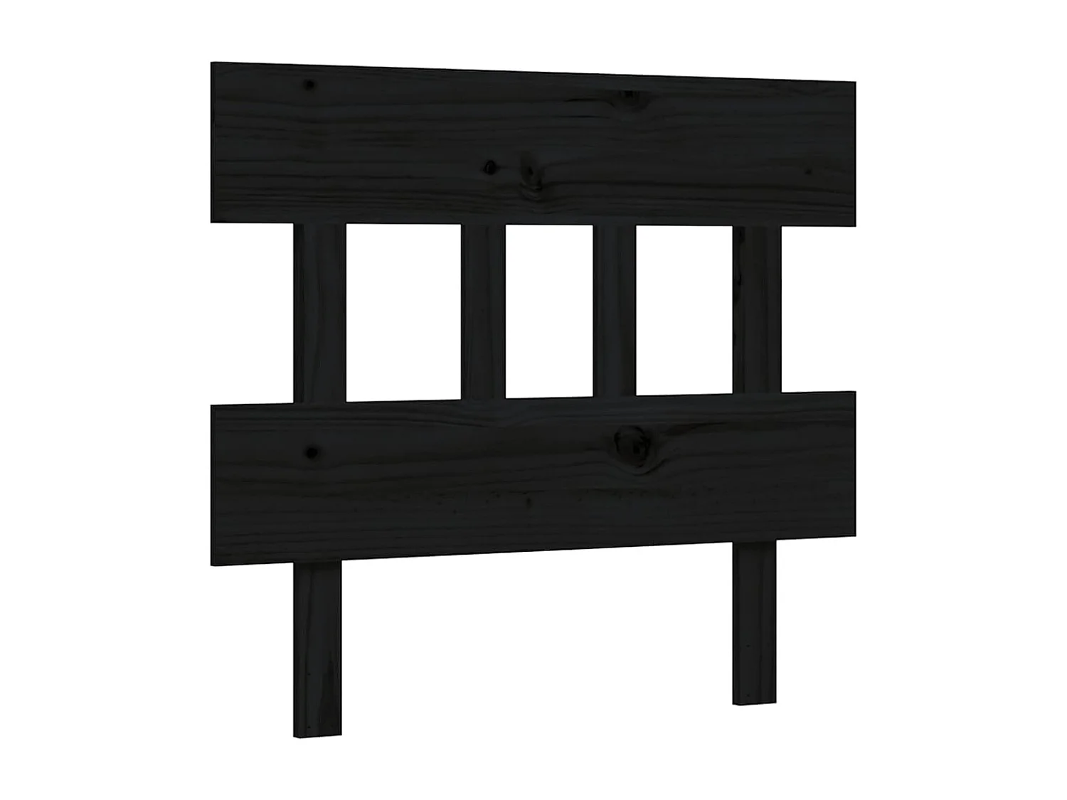 Cadre de lit avec tête de lit noir petit simple bois massif