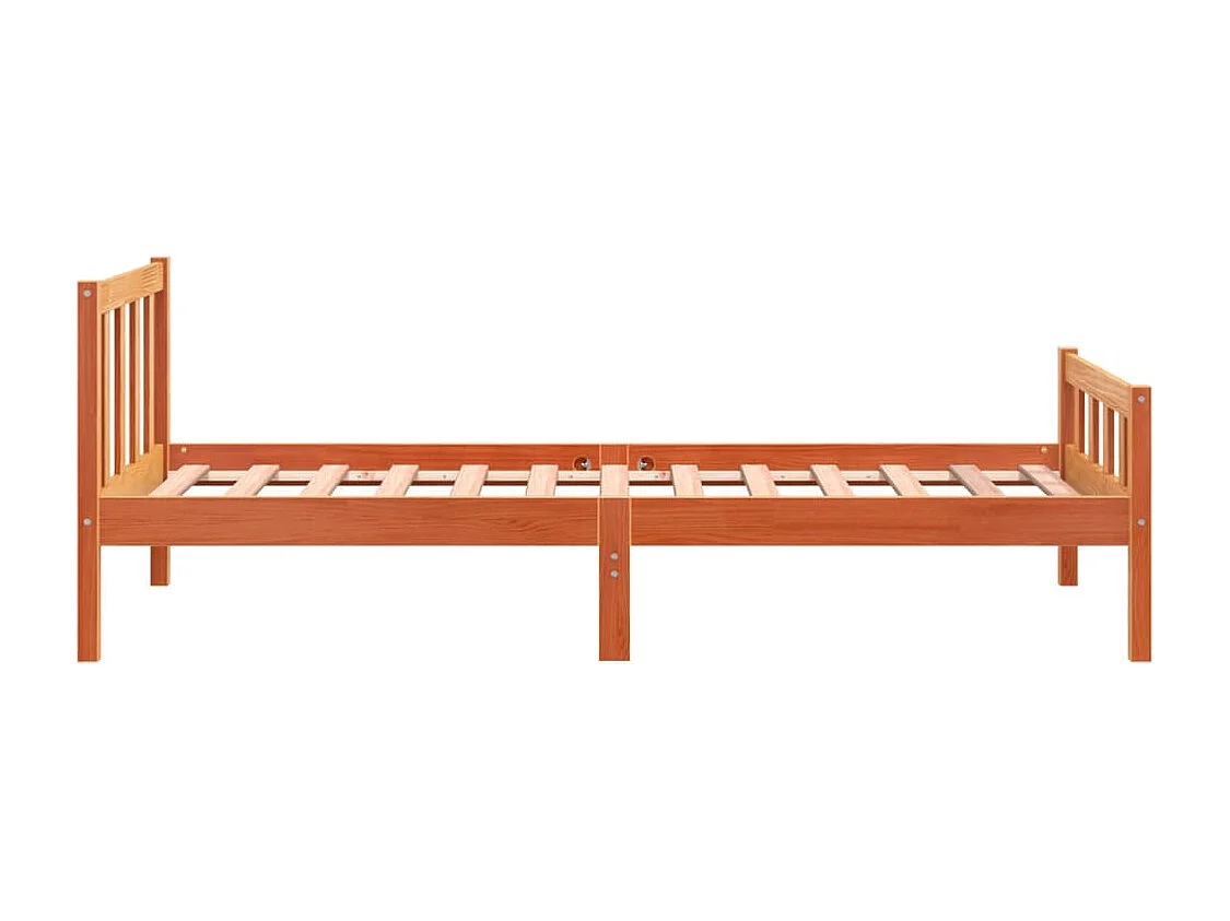 Cadre de lit avec tête de lit marron 75x190 bois de pin