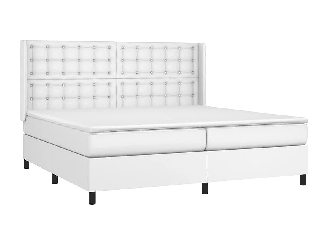 Sommier à lattes de lit matelas LED Blanc 200x200 Similicuir